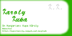 karoly kupa business card